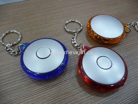 Round LED light with keychain