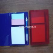 Memo pad in a plastic case