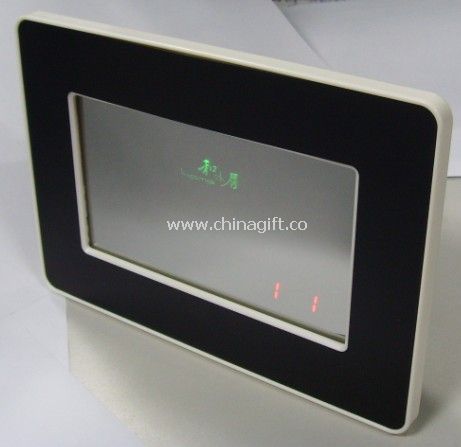 Mirror Table Alarm Clock with Logo Display