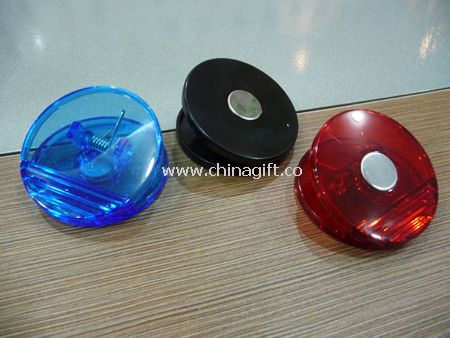 Round magnetic memo clip