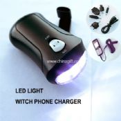 Crank LED Flashlight with Phone Charger