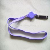 Hollow polyester lanyard with pull reel
