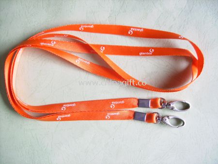 Orange Solid polyester Lanyard