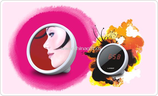 Beauty Mirror with Clock