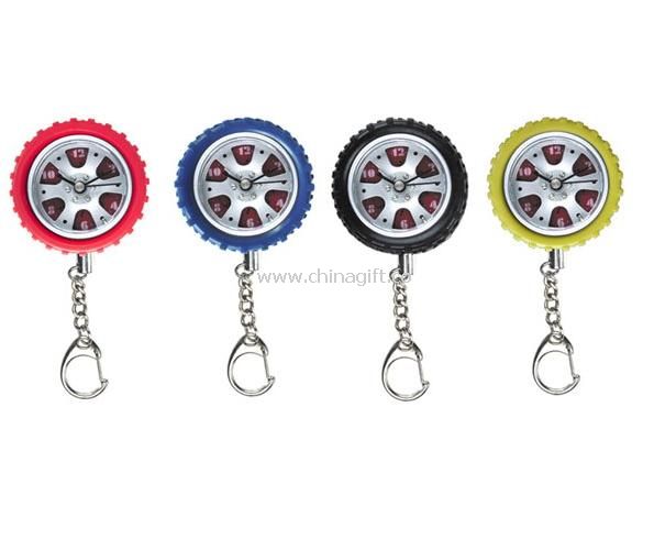 Car tire shape keychain Clock