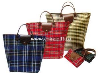 420D Grid fabric with PE coated Shopping bag