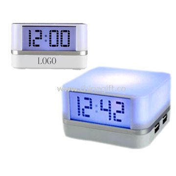 Colorful USB Hub w/Clock