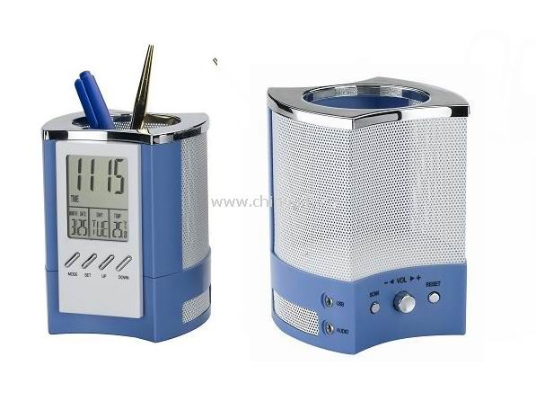 Calendar penholder with FM radio