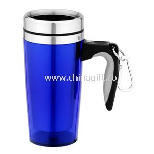 Inside s/s Outside Plastic Mug with Handle and Carabiner