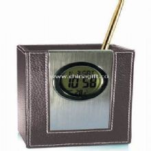 Leather Penholder with LCD clock China