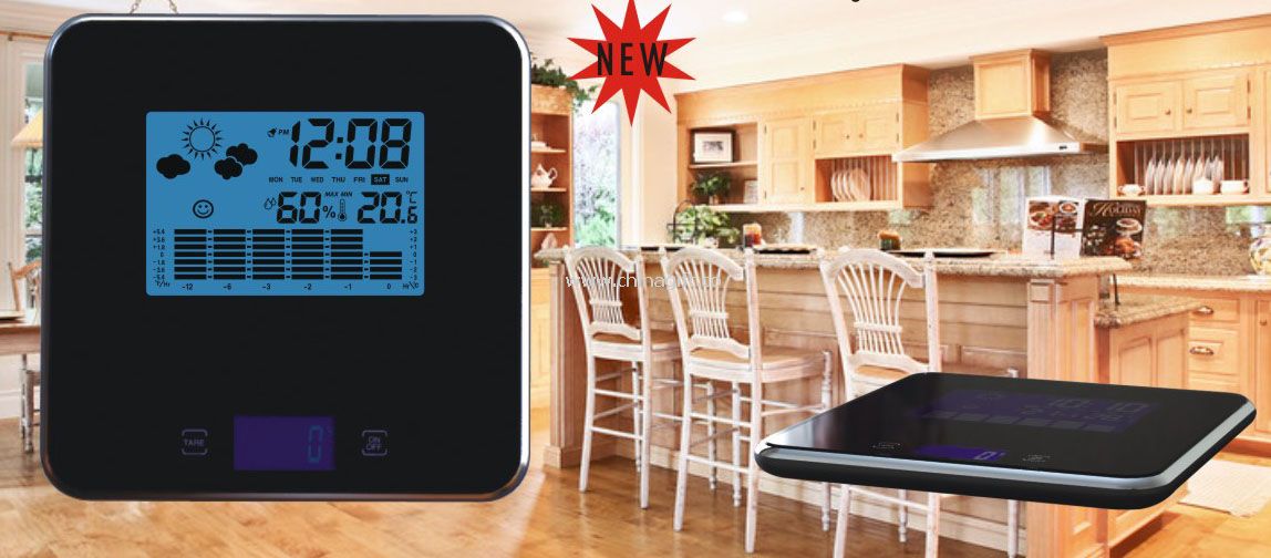ELECTRONIC KITCHEN SCALE WITH WEATHER STATION