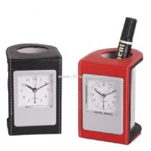 promotional leather penholder clock China