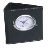 foldable leather clock with penholder