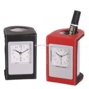 promotional leather penholder clock