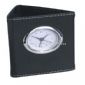 foldable leather clock with penholder small pictures