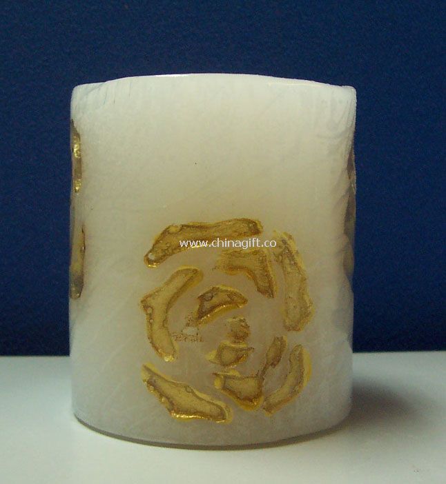 Column Shape Engraving Flower Candle