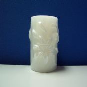 Column Carving Water Lily Candle
