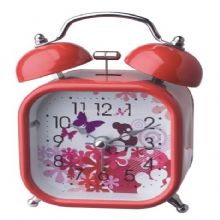 square metal twin-bell alarm clock China