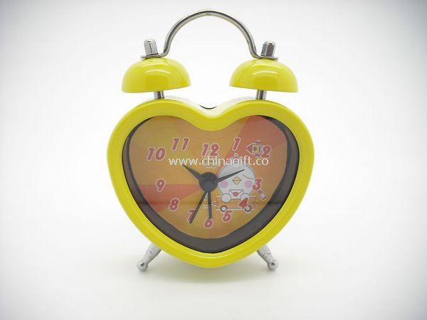 heart-sharp metal twin-bell alarm clock