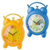 round plastic twin-bell alarm table clock