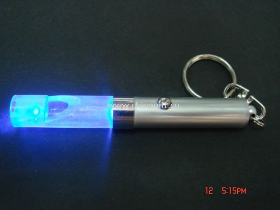 Flashing stick with whistle