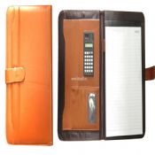 PU ZIPPER EXECUTIVE FOLDER WITH PEN AND CALCULATOR medium picture