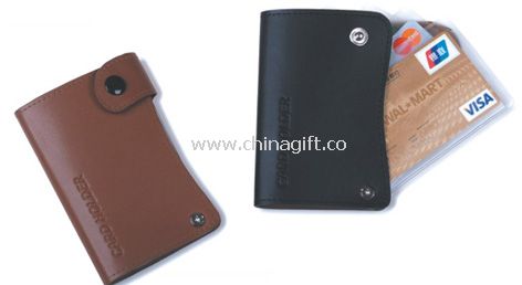Leather credit card holder with Logo
