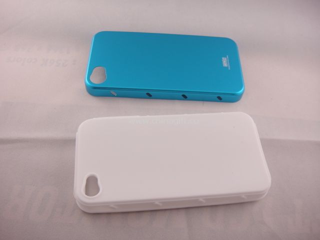 Metal & Silicon Double Protective Cover For Apple Iphone4