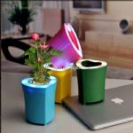 heart-shaped USB flowerpot speakers pen container small picture