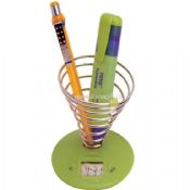 spiral pen container clock