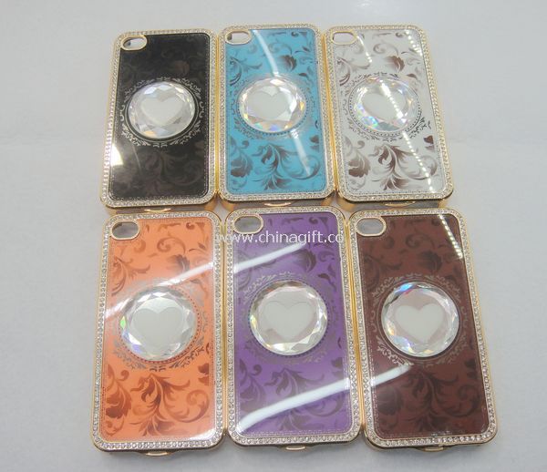Colorful pc case with diamond bling bling case cover for iphone4/4S