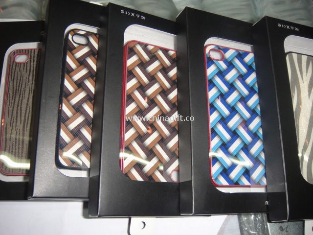 PU PC Stylish Lattice Case For iPhone4