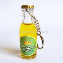Liquid beer bottle keychain China