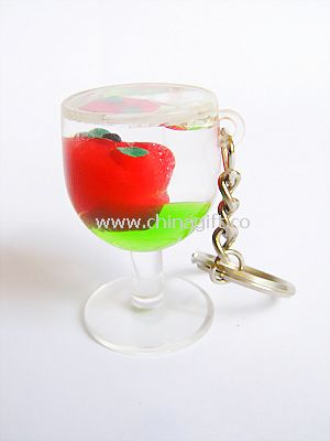 Liquid Cup shape keychain with floater