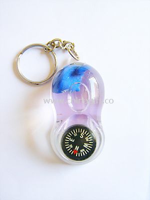 Liquid keychain with Compass