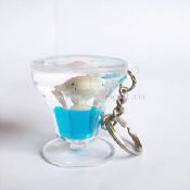 Liquid keychain with floater