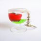 Liquid Cup shape keychain with floater small pictures