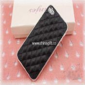 Fashionable lozenge grid PU case for iphone4