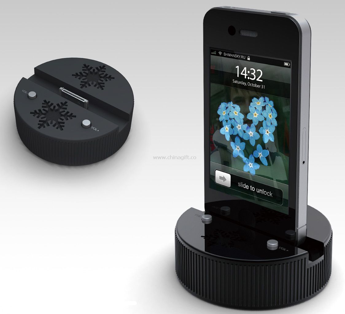 Round portable mini iphone speaker