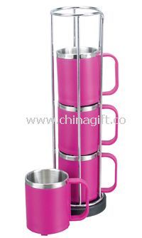 4pcs coffee cup sets with stainless steel standard China