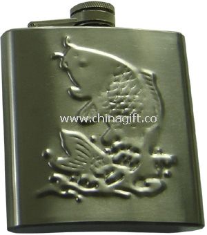 6oz stainless steel hip flask with pressing logo
