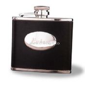 5oz stainless steel hip flask with leather covered outside