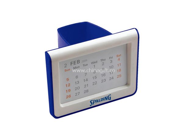 Plastic Pen holder with Calendar