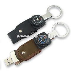 Leather USB Flash Disk with Compass