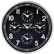 World Time Metal Frame Clock with 5 time zones