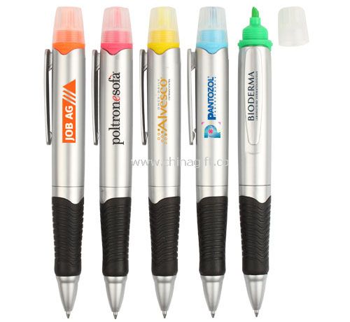 Logo Printed Ball pen with highlighter