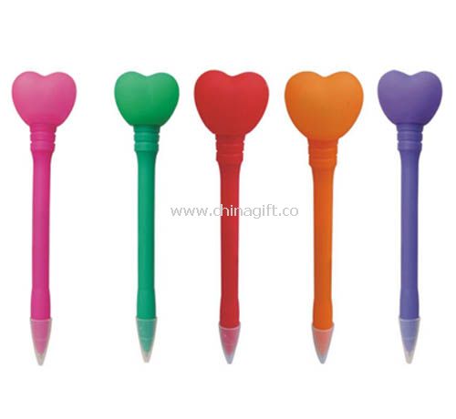 Pvc heart shape light pen