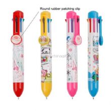 8 Color ball pen w/round rubber patching clip China