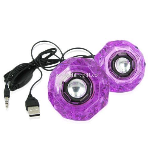 3.5mm Audio Jack Mini Diamond Dual Speaker with USB Powered