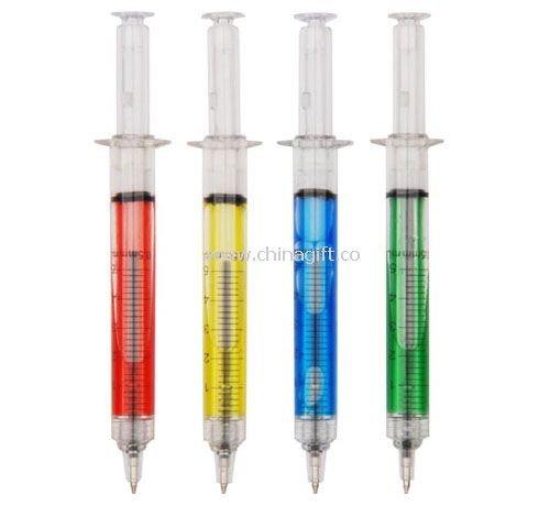 Syring shape plastic ball pen